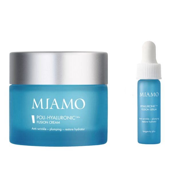 Miamo Hyaluronic 14+ Fusion Cream BUNDLE - Crema viso antirughe 50 ml + mini size siero OMAGGIO Miamo Hyaluronic 14+ Fusion Cream BUNDLE - Crema viso antirughe 50 ml + mini size siero OMAGGIO
