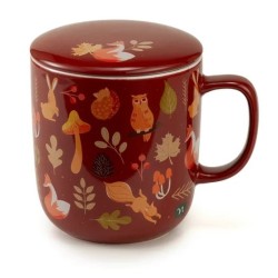 Neavita Warmy Tea Infusiera marrone con animali 380 ml + coperchio + infusore in acciaio