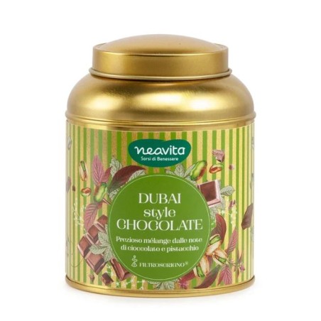 Neavita Dubai Style Chocolate infuso goloso al cioccolato e pistacchio 12 filtroscrigno in lattina regalo