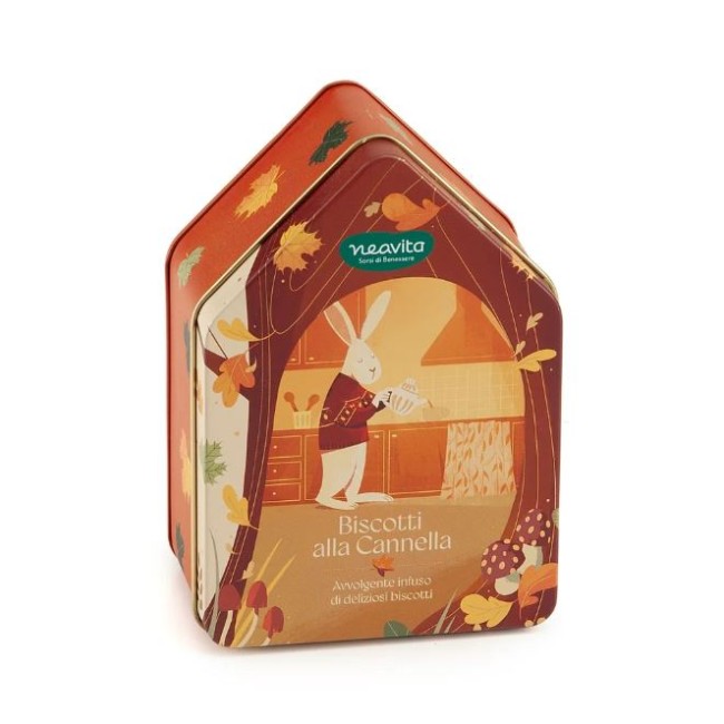 Neavita Warmy Tea Infuso Biscotti alla Cannella 10 filtroscrigno in scatola a forma di casetta