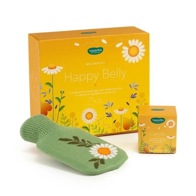 Neavita Happy Belly cofanetto per mal di pancia tisana distensiva e rilassante e borsa dell'acqua calda Neavita Happy Belly cofanetto per mal di pancia tisana distensiva e rilassante e borsa dell'acqua calda