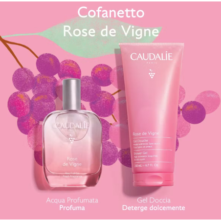 Caudalie Cofanetto Rose de Vigne acqua fresca profumata 50 ml + gel doccia OMAGGIO