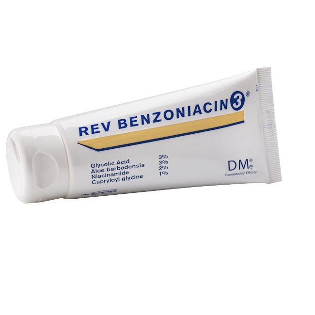 Rev Benzoniacin 3 Crema Trattamento topico dell’acne lieve e moderata 100 ml Rev Benzoniacin 3 Crema Trattamento topico dell’acne lieve e moderata 100 ml