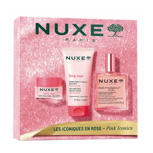 Nuxe Cofanetto Best Seller Florale Olio 50 ml + Crema mani 50 ml + Balsamo labbra 15 g Nuxe Cofanetto Best Seller Florale Olio 50 ml + Crema mani 50 ml + Balsamo labbra 15 g
