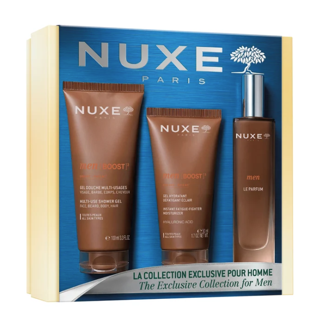 Nuxe Men Cofanetto Parfum - Idea regalo da uomo con profumo, gel viso e detergente