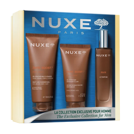 Nuxe Men Cofanetto Parfum - Idea regalo da uomo con profumo, gel viso e detergente