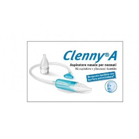 Clenny A Aspiratore nasale per neonati + 3 beccucci morbidi di ricambio