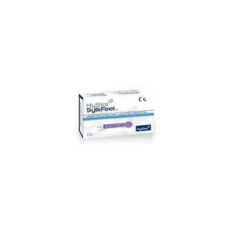 MyStar SylkFeel lancette pungidito per misurazione della glicemia 33 gauge 25 pezzi
