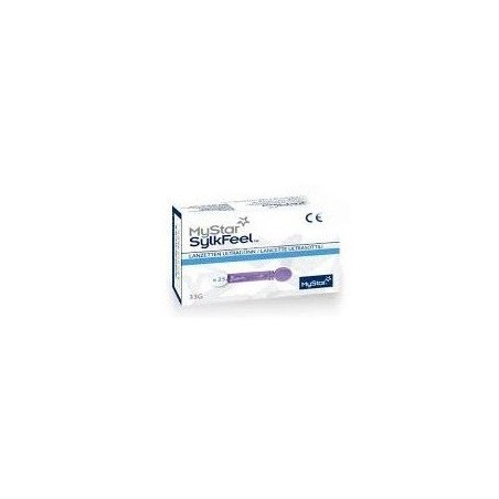 MyStar SylkFeel lancette pungidito per misurazione della glicemia 33 gauge 25 pezzi MyStar SylkFeel lancette pungidito per misurazione della glicemia 33 gauge 25 pezzi