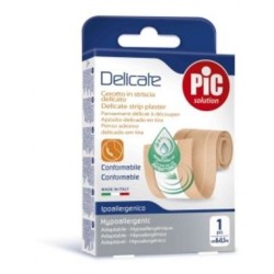 PIC Delicate Cerotto in striscia ultra delicato con tampone antibatterico 1 striscia rosa cm 8 x 0,5 m 