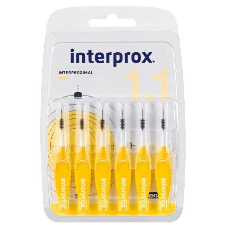 Interprox Mini Scovolini per igiene interdentale 1,1 mm 6 pezzi giallo Interprox Mini Scovolini per igiene interdentale 1,1 mm 6 pezzi giallo