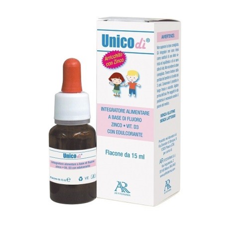 Unicodì 15 ml - Integratore di zinco, vitamina D e fluoro per bambini Unicodì 15 ml - Integratore di zinco, vitamina D e fluoro per bambini