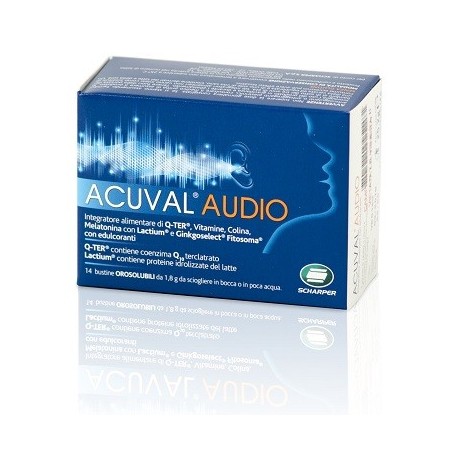 Scharper Acuval Audio integratore per acufene e udito 14 bustine Scharper Acuval Audio integratore per acufene e udito 14 bustine