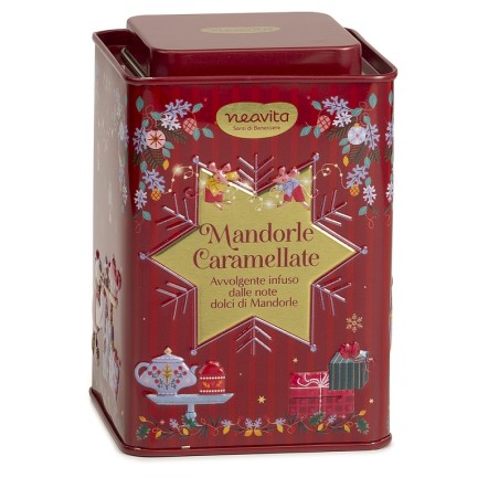 Neavita Infuso Mandorle e Caramello in barattolo di latta decorativo 12 filtroscrigno Neavita Infuso Mandorle e Caramello in barattolo di latta decorativo 12 filtroscrigno