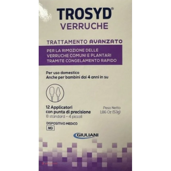TROSYD VERRUCHE TRATTAMENTO AVANZATO 12 APPLICATORI CON PUNTA DI PRECISIONE STANDARD E PICCOLI