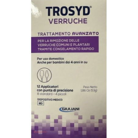 TROSYD VERRUCHE TRATTAMENTO AVANZATO 12 APPLICATORI CON PUNTA DI PRECISIONE STANDARD E PICCOLI