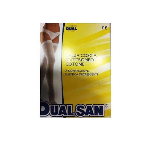 Dualsan Calza Coscia Antitrombo in cotone compressione graduata taglia 1