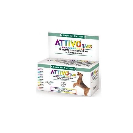 Pet Nutrition Attivo integratore multivitaminico per la vitalità del cane 60 compresse