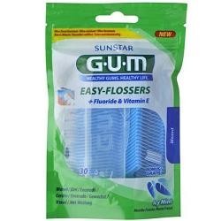Gum Easy Flosser forcelle interdentali alla menta contro la placca 30 pezzi