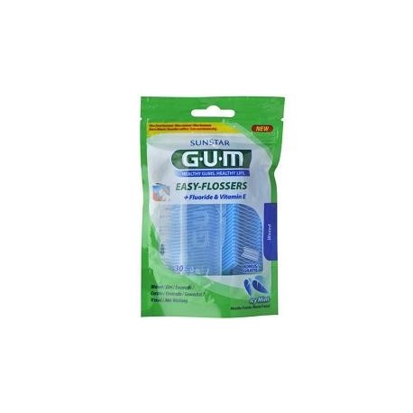 Gum Easy Flosser forcelle interdentali alla menta contro la placca 30 pezzi