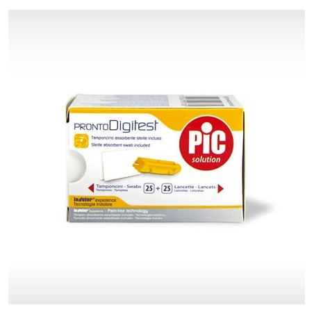 Pic ProntoDigitest 25 tamponcini + 25 lancette pungidito per glicemia Pic ProntoDigitest 25 tamponcini + 25 lancette pungidito per glicemia