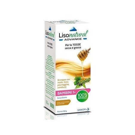 Sanofi Lisonatural Advance Bambini sciroppo per tosse secca e grassa 180 g Sanofi Lisonatural Advance Bambini sciroppo per tosse secca e grassa 180 g
