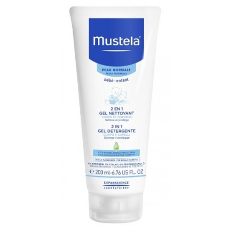 Mustela 2 in 1 gel detergente corpo e capelli per neonati 200 ml