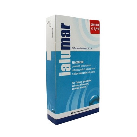 Ialumar soluzione isotonica per lavaggi nasali di adulti e bambini 20 flaconcini monodose 5 ml Ialumar soluzione isotonica per lavaggi nasali di adulti e bambini 20 flaconcini monodose 5 ml