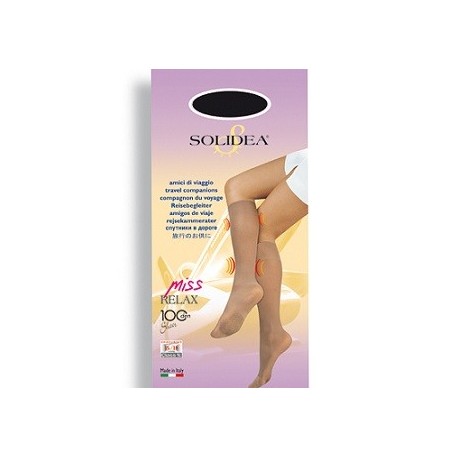 Solidea Miss Relax gambaletto compressione graduata 100 den tg.1 camel