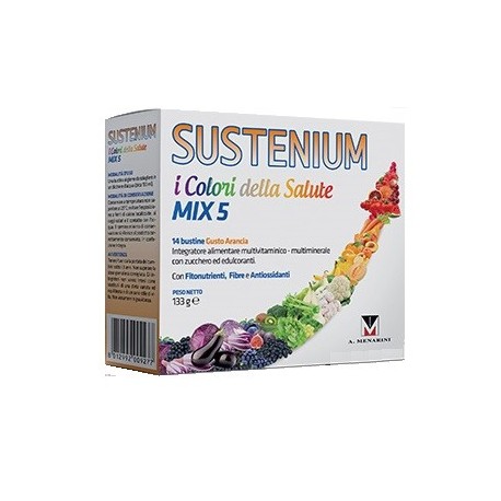 Sustenium I Colori della Salute Mix 5 multivitaminico e multiminerale gusto arancia 14 bustine