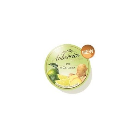 Anberries Lime e zenzero caramelle gommose senza zucchero per la gola 55 g Anberries Lime e zenzero caramelle gommose senza zucchero per la gola 55 g