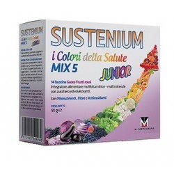 Sustenium I colori della Salute Mix 5 Junior multivitaminico bambini gusto frutti rossi 14 bustine