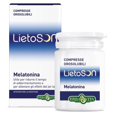 Erba Vita LietoSon Melatonina integratore per addormentamento 40 compresse orosolubili Erba Vita LietoSon Melatonina integratore per addormentamento 40 compresse orosolubili