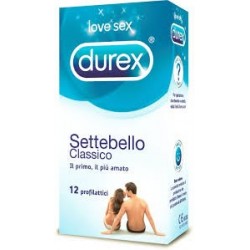 Durex Settebello Classico Profilattico in lattice trasparente lubrificato 12 pezzi