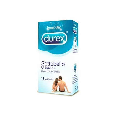 Durex Settebello Classico Profilattico in lattice trasparente lubrificato 12 pezzi Durex Settebello Classico Profilattico in lattice trasparente lubrificato 12 pezzi