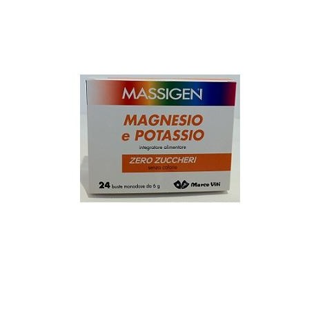 Massigen Magnesio e Potassio integratore di sali minerali senza zucchero 24 bustine