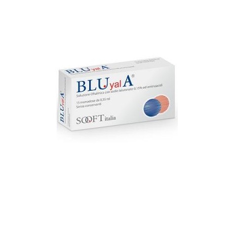 BLUyalA collirio con acido ialuronico per secchezza oculare 15 flaconcini 0,30 ml BLUyalA collirio con acido ialuronico per secchezza oculare 15 flaconcini 0,30 ml