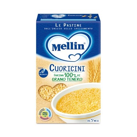 Mellin Cuoricini Pastina 100% farina di grano tenero per bambini 320 g Mellin Cuoricini Pastina 100% farina di grano tenero per bambini 320 g