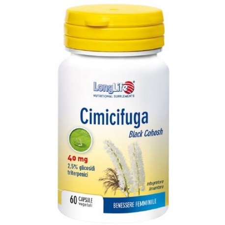 LongLife Cimicifuga 40 mg integratore per disturbi mestruali e menopausa 60 capsule