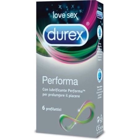 Durex Performa Preservativi ritardanti per prolungare il piacere 6 pezzi Durex Performa Preservativi ritardanti per prolungare il piacere 6 pezzi