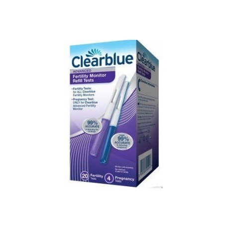Clearblue Advanced Test di Ricambio per Monitor di Fertilità - 20 Test Fertilità + 4 Test Gravidanza