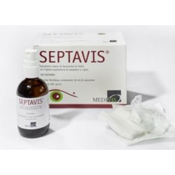 Septavis ipoclorito di sodio per l'igiene quotidiana di palpebre e ciglia 50 ml + 50 garze