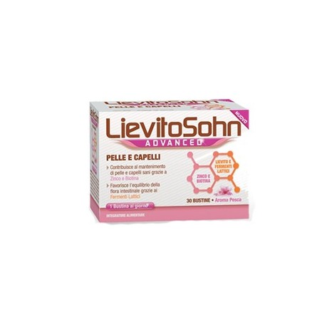 LievitoSohn Advanced Pelle e Capelli integratore riequilibrante aroma pesca 30 bustine LievitoSohn Advanced Pelle e Capelli integratore riequilibrante aroma pesca 30 bustine