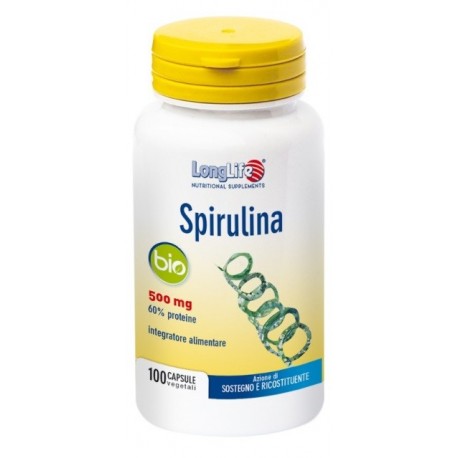 Longlife Spirulina integratore tonico ricostituente 100 capsule