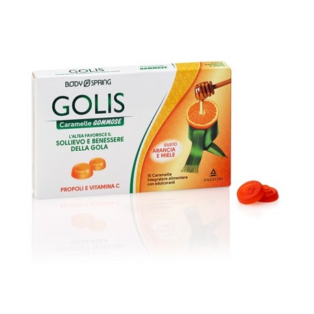 Body Spring Golis 15 Caramelle gommose per il benessere della gola con vitamina C