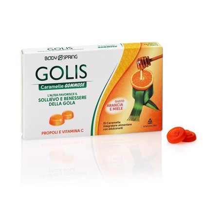 Body Spring Golis 15 Caramelle gommose per il benessere della gola con vitamina C