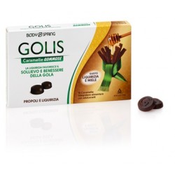 Body Spring Golis 15 Caramelle gommose per gola irritata con liquirizia e propoli