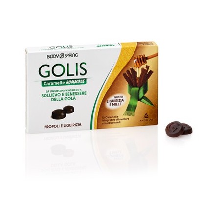 Body Spring Golis 15 Caramelle gommose per gola irritata con liquirizia e propoli