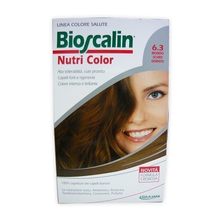 Bioscalin Nutri Color 6.3 BIONDO SCURO DORATO colorazione permanente pelle sensibile Bioscalin Nutri Color 6.3 BIONDO SCURO DORATO colorazione permanente pelle sensibile