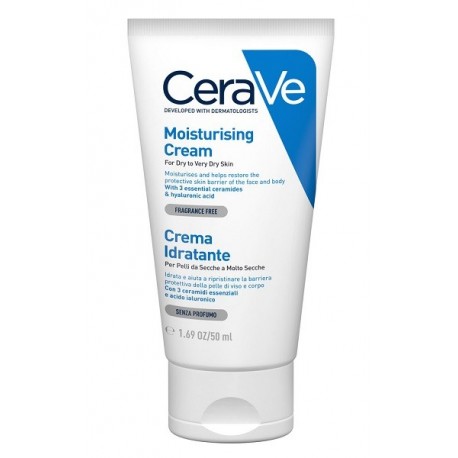 CeraVe Crema idratante per pelli secche e molto secche viso e corpo 50 ml